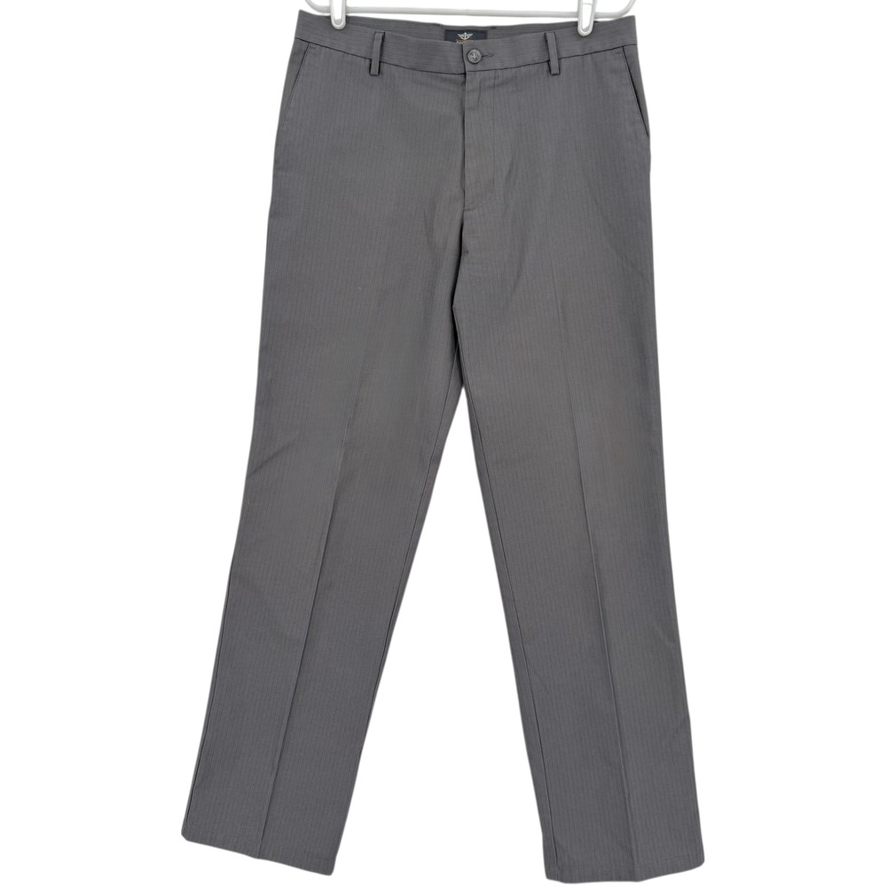 Dockers Signature Khaki Men's Straight Fit D2 Gray‎ Pinstripe Dress Pants 34x34